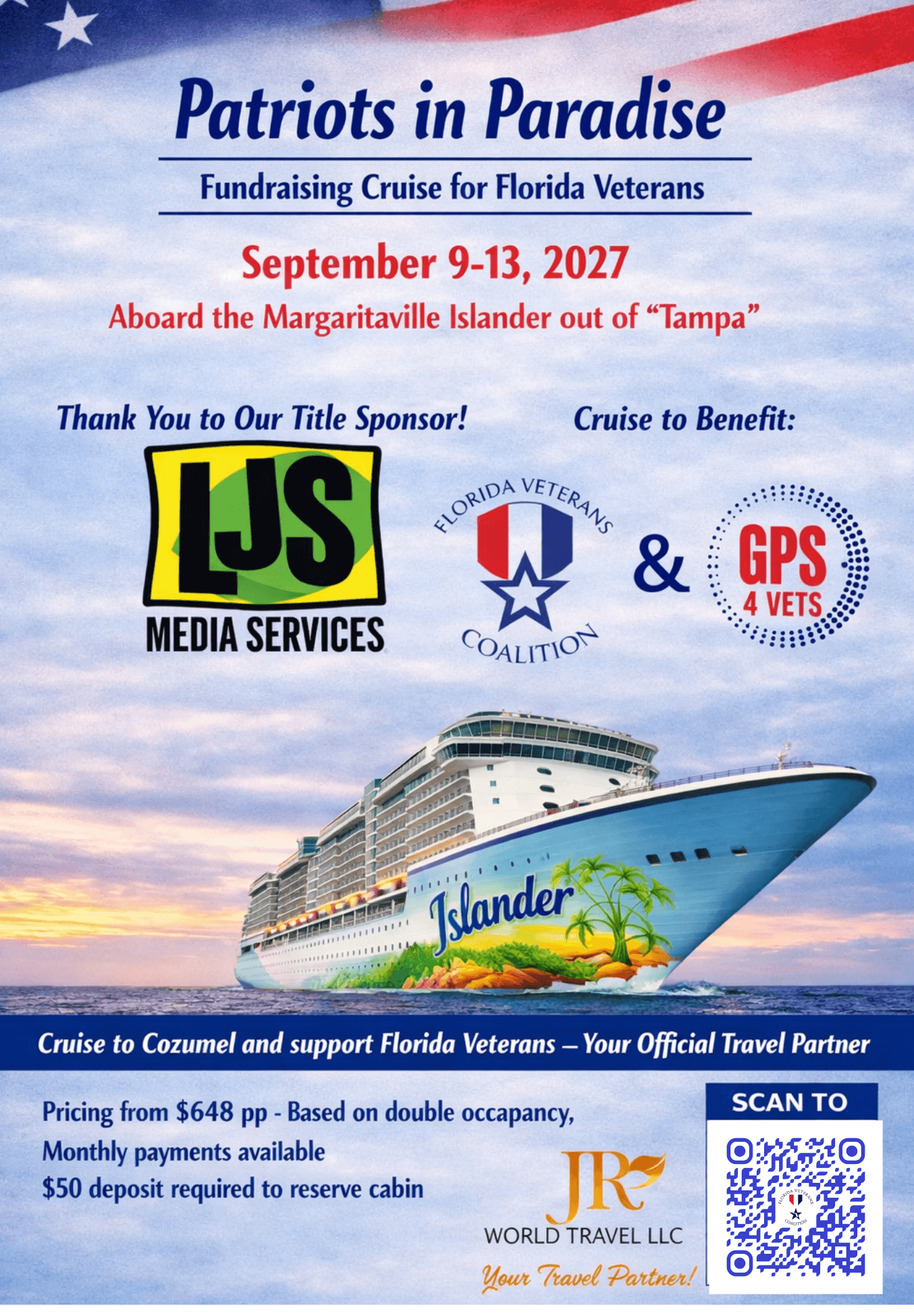 Patriots in Paradise cruise flyer — September 9–13, 2027